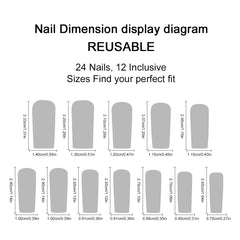 YICKYUE  -  24pcs Long Water Pipe Fake Nails y2k Press On Nails Tips Wearable Black French False Nails Cross Bow Pearl Decoration Full Cover