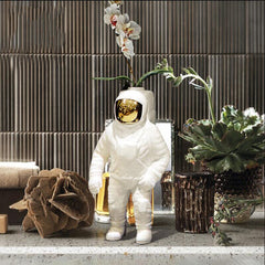 Home Decor Ceramics Vase Astronaut Statue Room Decor Sculpture Flower Pot Modern Art Desktop Ornaments European Style Gift