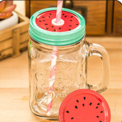 480Ml Milk Tumbler With Dome Lids Double Wall Glass Drink Cups With Straw Reusable Clear Water Bottle Transparent Fruit Cup