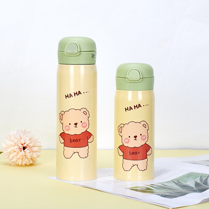 Yickyue Cartoon Thermos For Coffee Portable Kettle Cute Vacuum Flask Hot Water Bottle 304 Stainless Steel Thermos Jug Kids Tourist Cup