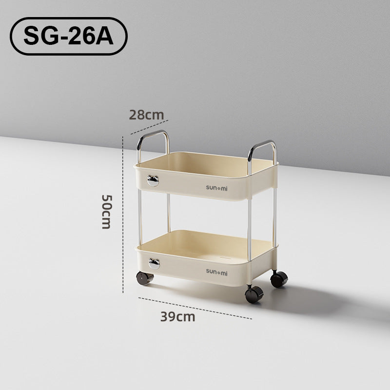 Yickyue 2/3/4 Layers Modern Trolley Rack Kitchen Vegetable Seasoning Bottle Storage Rack Living Room Snacks Sundry Organizer