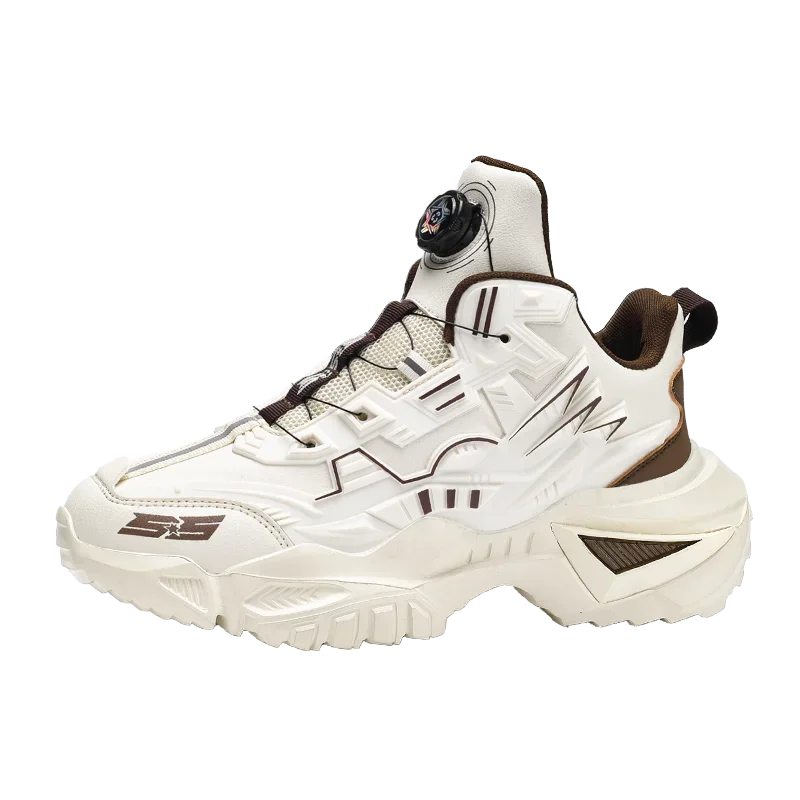 YICKYUE  -  Mech leather rotating buckle dad shoes, versatile and comfortable thick sole, shock-absorbing and anti slip, dad shoes for men