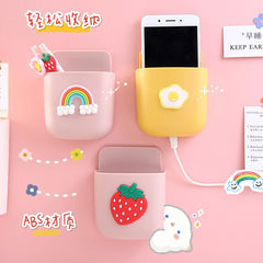 W&G Adhesive Organizer Remote Control Storage Wall Hanging Stationery Finishing Box Student Bedside Phone Kawaii Storage Box