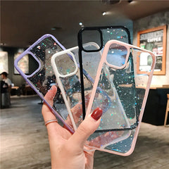 Luxury Star Glitter Clear Silicone Shockproof Case For iPhone 12 11 Pro Max Mini X Xs XR 7 8 Plus SE 2 Sequins Transparent Cover