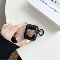 3d heart blue black silicone soft earphone protective cover for apple airpods pro 1 2 3 wireless bluetooth charging box love