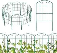 Yickyue  28 piece decorative green garden fence outdoor coating metal rust proof landscape forged iron wire frame folding courtyard fence