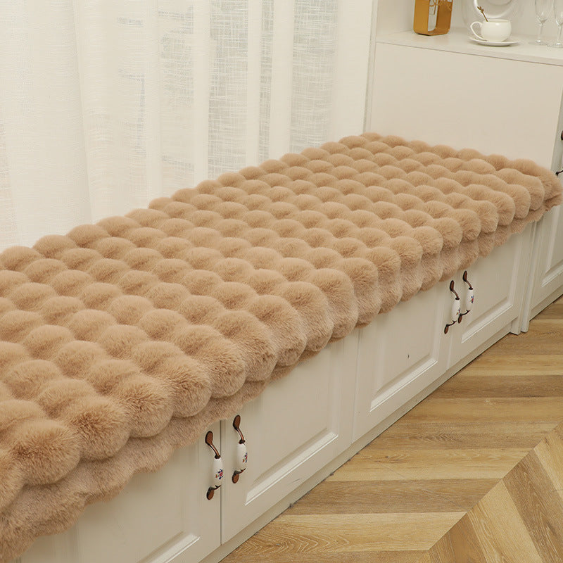 YICKYUE  -  INS. Cream Coated Cat Like Rabbit Plush Window Mat, Autumn and Winter Bedroom Window Sill Mat, Anti Slip Balcony Tatami Cushion