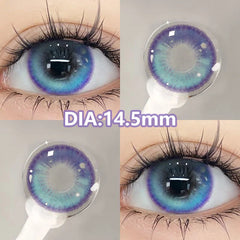 YICKYUE  -  2pcs Natural Color Contact Lenses for Eyes Blue Large Diameter Lenses Korean Fashion Lenses Student Anime Accessories
