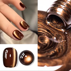 YICKYUE  -  12ml 1-21pcs Brown Gold Glass Bead Cat Eye Gel Nail Polish Autumn Nails Magnet Gel Polish Gold Nails Red Nails Nail Art Blue