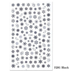 1pcs Christmas Nail Stickers Decals Snow Flakes Xmas Wraps Snowman Winter Nail Art Decorations Manicure Tools Sliders BEF281-284