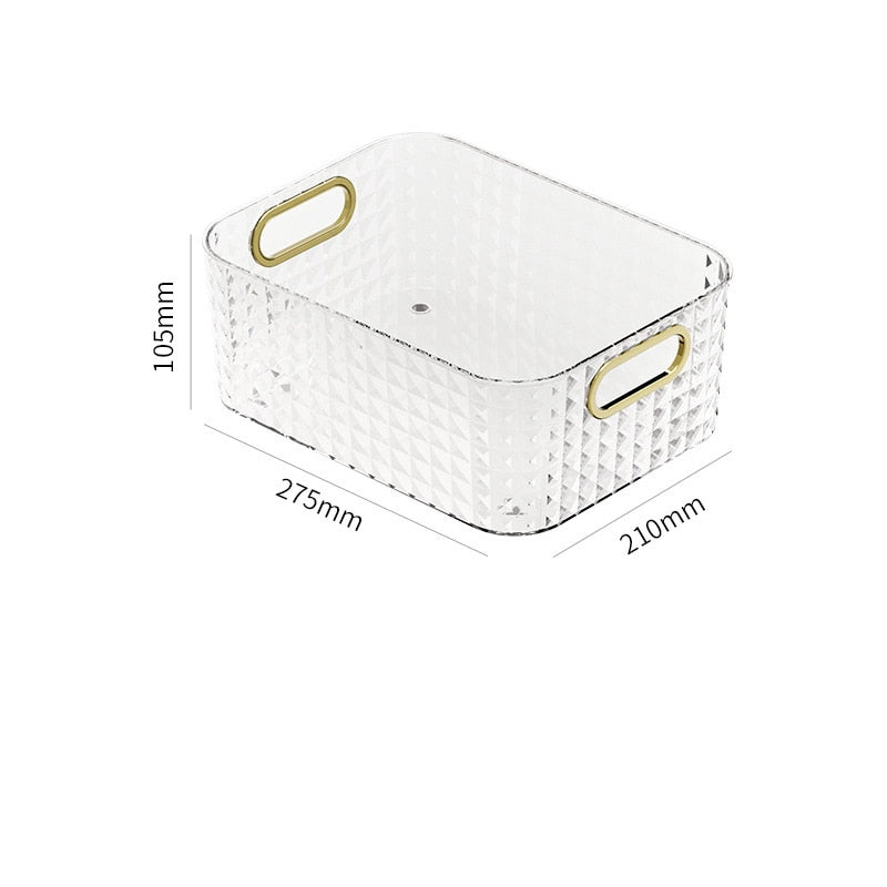 Makeup Organizer Bathroom Perfume Storage Cosmetic Box Dresser Shelf Jewelry Organizer Kitchen Sundries Snack Storage Basket