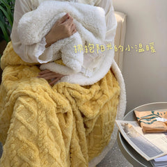 Yickyue Multifunctional Lambswool Blanket, Warm Blankets for Beds, Single Nap, Solid Color, ,New Tower Skin, 2022