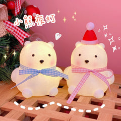 W&G Ins Bedroom girl LED new year bear night light mini room bedside lamp decoration dormitory creative gift
