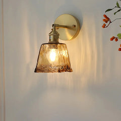 YICKYUE  -  Nordic style retro Japanese style brass glass wall lamp Home bar restaurant bedroom bedside lamp Creative personality wall lamp