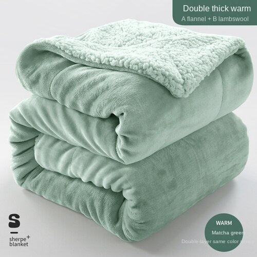 Duplex Felt Thick Coral Fleece Single Double Blanket Winter Thermal Bed Sheet Flannel Nap Sofa Cover Blanket