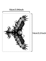YICKYUE  -  Eagle back and chest waterproof temporary tattoo sticker, lasts 1-2 weeks, realistic semi-permanent fake tattoo