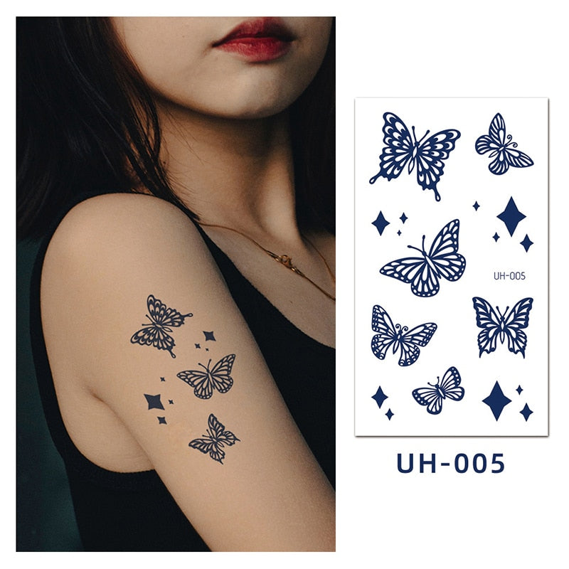 Yickyue New Tattoo Sticker Small Fresh Temporary Tattoos Juice Waterproof Fake Tattoo Body Art Small Fresh Tattoo Temporary Waterproof