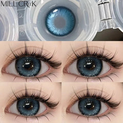 YICKYUE  -  1pair/2pcs Blue Comic Eye Fashion Color Contact Lenses Lady with Eye Contact Soft Color Cosmetics Year with Natural Lenses