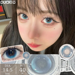 YICKYUE   -  1 Pair Fashion Blue Lenses for Eyes Diopters Myopia Color Contact Lenses Korean Style  Lenses soft Lenses yearly