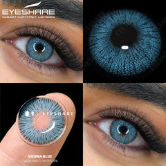 YICKYUE  -  Fashion Color Contact Lenses for Eyes 1pair Blue Eye Lenses Gray Contacts Cosmetic Contact Lenses Yearly Color Eye Lens