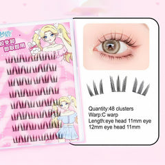 YICKYUE  -  Self Adhesive Eyelashes Cluster Lashes No Glue Individual Korean Lashes Soft Idol Lash Clusters Reusable Self Adhesive Lashes