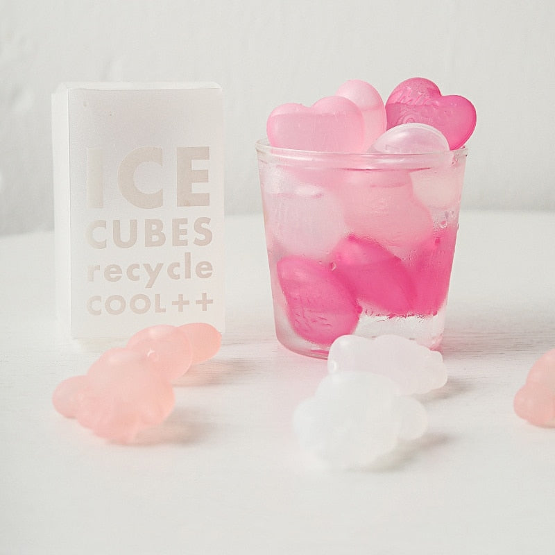 1 Box Love Heart Ice Cubes Food Grade PE Ice Stones Reusable Ice Cube Cooler Juice Bar Wine Cooler Party Wedding Gift