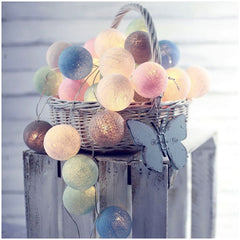 Christmas Decorations Cotton Balls Led String Lights Garlands Fairy Lights Holiday Battery Operated Lights Navidad Wedding Decor