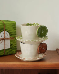 YICKYUE  -  Vintage Ceramic Coffee Cups Saucers Latte Art Cups Afternoon Tea  Vintage Cups