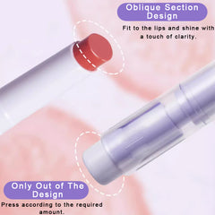 YICKYUE  -  Tipsy Jelly Lipstick Moisturize Mirror Non-stick Cup Lip Gloss Waterproof Lasting Ash Pink Lip Tint Korean Makeup Women Cosmetic