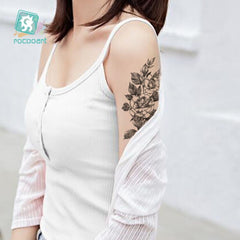 Fashion Ink Flower Design Waterproof Temporary Tattoo Sticker Arm Leg Disposable Fake Tattoo Body Art Applique Men Women