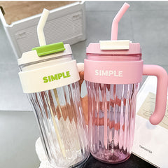 YICKYUE  -  Tumbler With Lid And Straw And Handle 920ML Large Capacity Adult Women Cup Coffee Mug For Travel Plastic Water Bottle Bpa Free