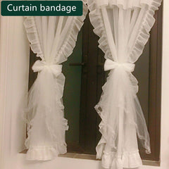 2pc Lace Bow Flower window Curtain Tie Rope Backs Holdbacks Buckle Clips Accessory Rods Accessoires Hook Holder Home Decoration