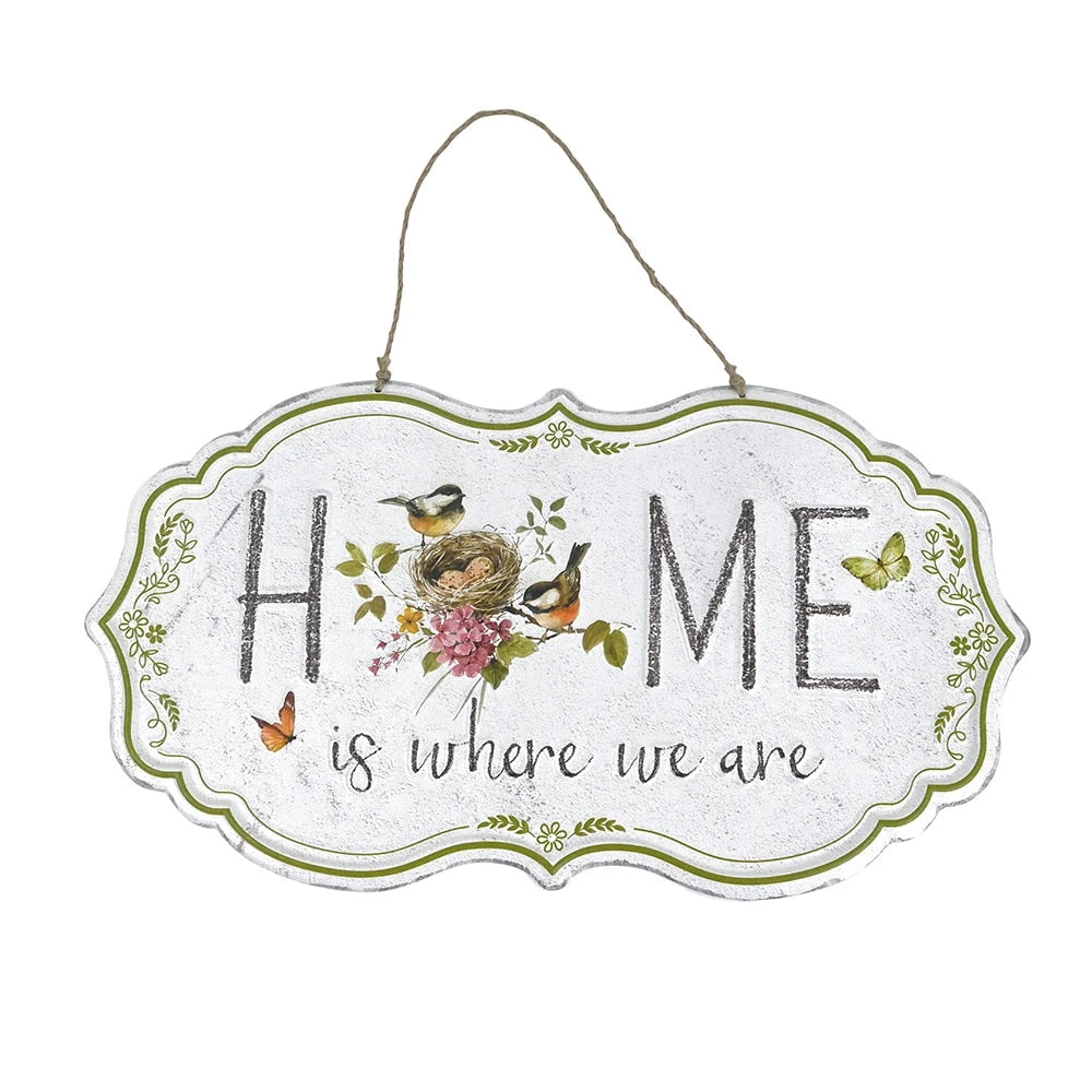 Yickyue Welcome Home Front Door Welcome Sign 3D Embossed Rectangular Metal Sign Hanging Sign, Portico, Outdoor Home Decoration