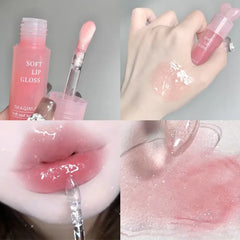 YICKYUE -  Light Rich Watery Lip Oil Glitter Clear Transparent Glossy Lipstick Moisturizing Nourishing Hydrating Lippie Supple Lip Gloss
