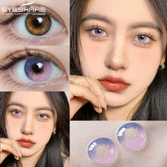 YICKYUE  1 Pair Cosplay Contact Lenses for Eyes Colored Fashion Pink Contacts Lens Purple Cosmetic Pupil Yearly Contact Lenses