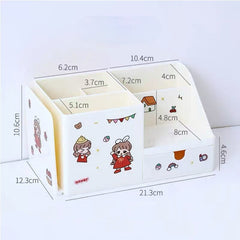 New 2 In 1 Multifunctional Desktop Organizer Pen Holder Books Stand Holder Bookends Cosmetic Storage Box Stationery Organizer