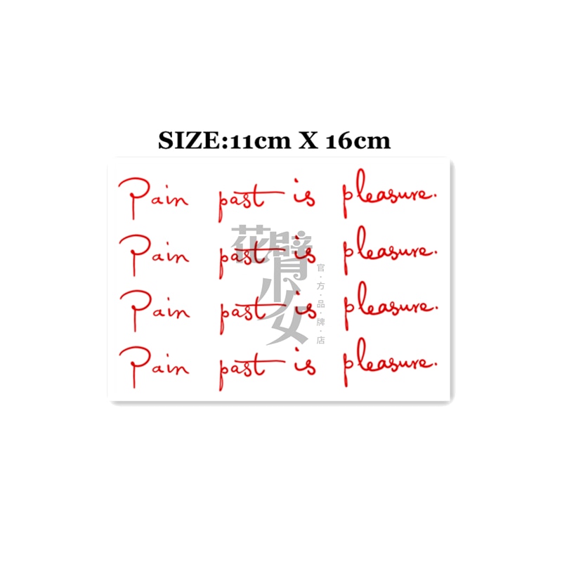 Waterproof Temporary Tattoo Stickers Red English Letters Tattoo Flash Tattoo Arm Female Male