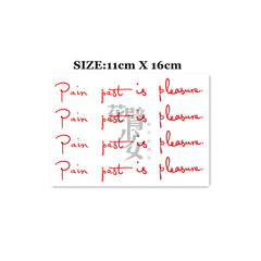 Waterproof Temporary Tattoo Stickers Red English Letters Tattoo Flash Tattoo Arm Female Male