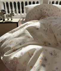 YICKYUE  -  Romantic sweet pink floral bedding set girl,twin full queen king flower cotton home textile bed sheet pillow case quilt cover