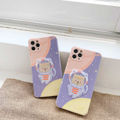 Cute 3D Space astronaut bear phone cover for iphone 11 Pro Max X XS MAX XR 7 8 Plus case soft embroidery IMD coque fundas capa