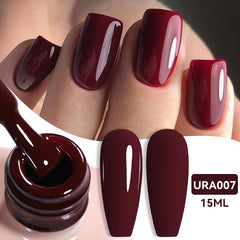 YICKYUE  -  15ml Wine Red Gel Nail Polish Semi Permanent UV Gel Autumn Winter Nail Supplies For Manicure Nail Art Varnish