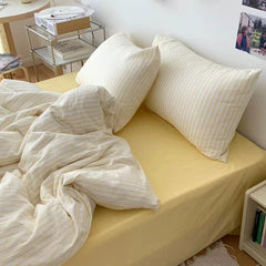 YICKYUE  -  Coastal Stripes Bedding Set - Yellow
