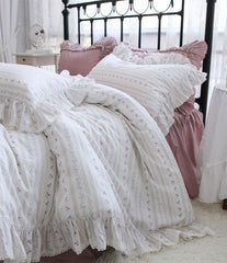 Yickyue  -  Romantic fairyfair french floral bedding set,sweet flower full queen king cotton home textile bedspread pillow case quilt cover