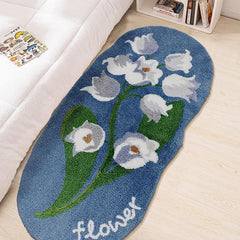 Yickyue New tulips plush girl bedside blanket inset style bedroom room living room sofa light luxury strip carpet window mat