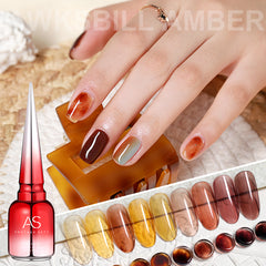 YICKYUE  -  AS 15ML Jelly Amber Gel Nail Polish Brown Crystal Translucent Dull Color Nail Art Gel Semi Permanent UV Gel Polish Varnish