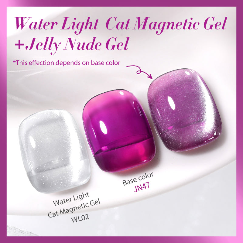 YICKYUE  -   Cat Magnetic Gel Nail Polish Set Water Light Jelly Nude Effect Soak Off UV LED Semi-Permanant Varnish Nail Art Kit