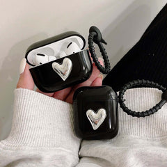 Jane cool black silicone soft love earphone case for airpod 1 2 pro charging box for airpods 3 2021 wireless bluetooth cover