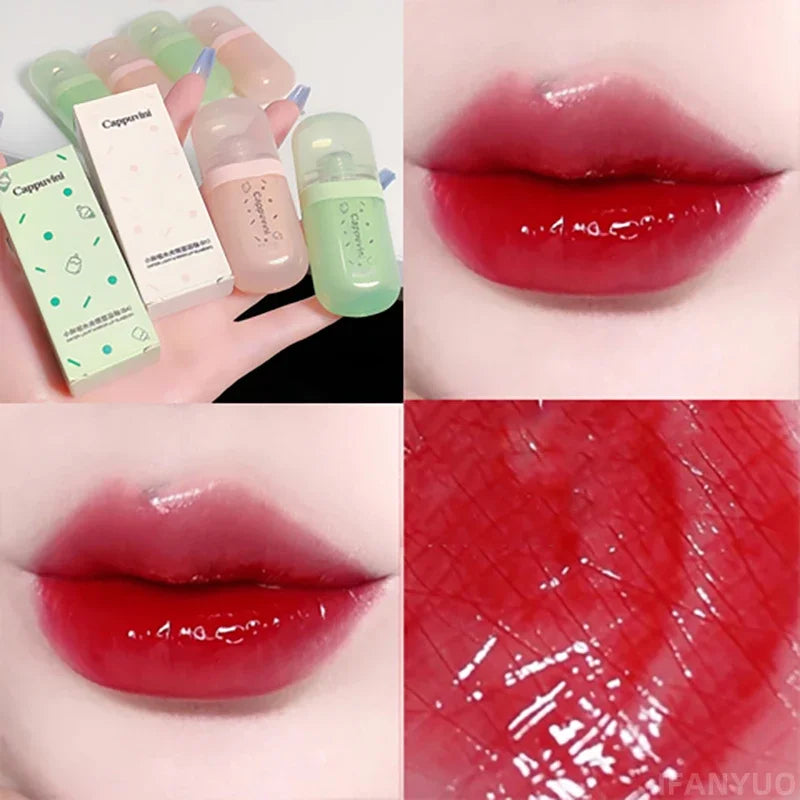YICKYUE  -  Sweet Little Chubby Lipgloss Mirror Water Lip Glaze Waterproof Glossy Liquid Lipstick Lip Makeup Tint Korean Makeup Cosmetics