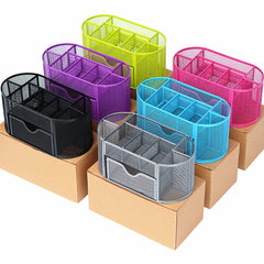 Yickyue Metal Penalty Organizer Mesh Desk Organizer Table 9 Grids Design Storage Box Drawer Pencil Pen Holder For Neatening Tools