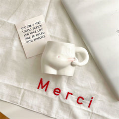YICKYUE  -  Pinch Belly Mugs Coffee Cups Kawaii Ceramic Cute Coffee Cup Milk Tea Water Cups Creative Mug Gift Porcelain Drinking Coffee Mugs